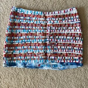 Silk and cotton unique patterned Medium skirt